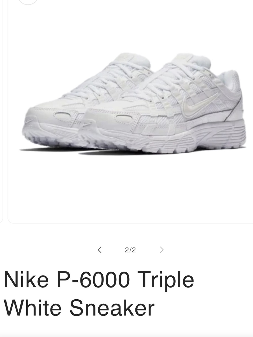 Nike P6000 Triple White Wms 7.5